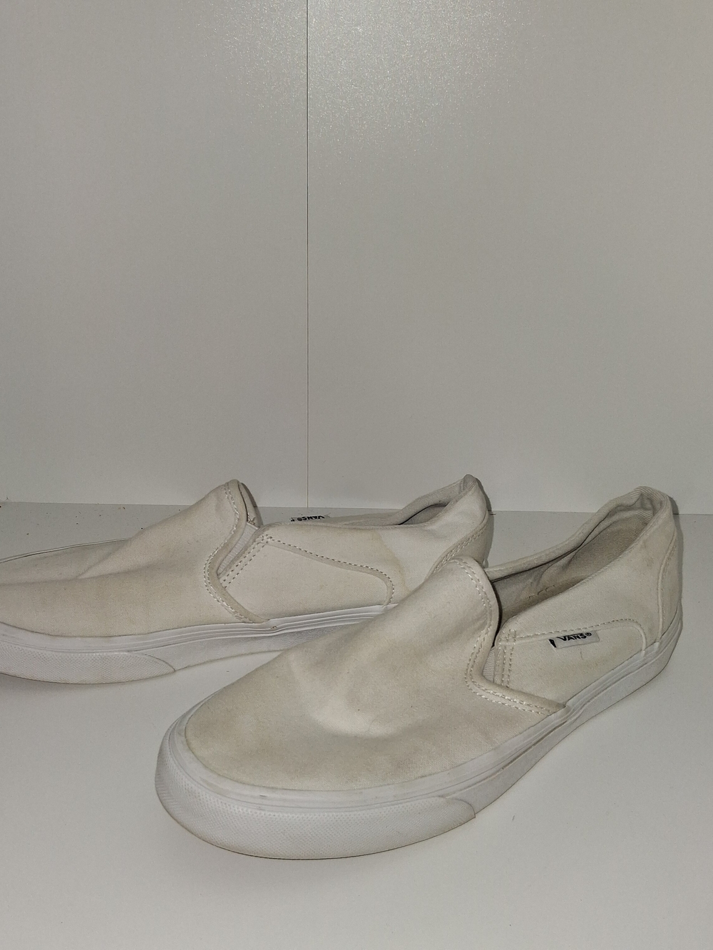 Vans Slip-On Canvas Loafers in Off-White